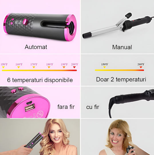 Ondulator Wireless Pentru Păr Ondulat 46mm ONDAUTWRLS