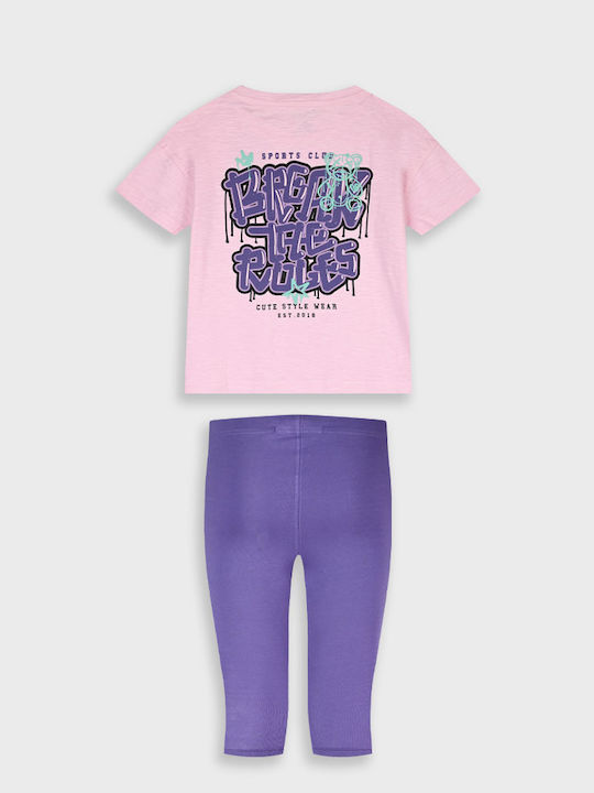 Energiers Kids Clothing Set with Leggings Dusty Lilac 2 Pieces