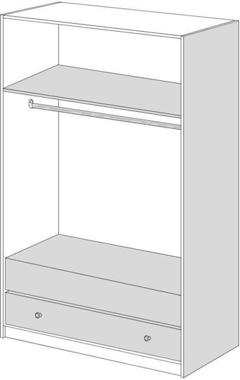 Double Door Wardrobe with Loft Latte 102x60x233cm