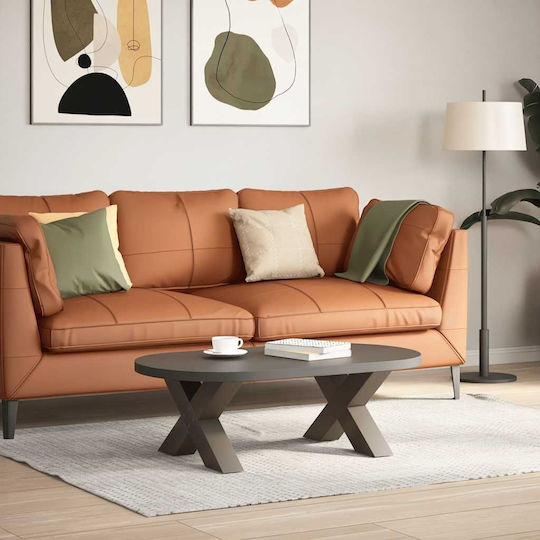 vidaXL Metallic Furniture Leg 2 Pieces Suitable for Table / Coffee Table / Office 50x30cm Brown
