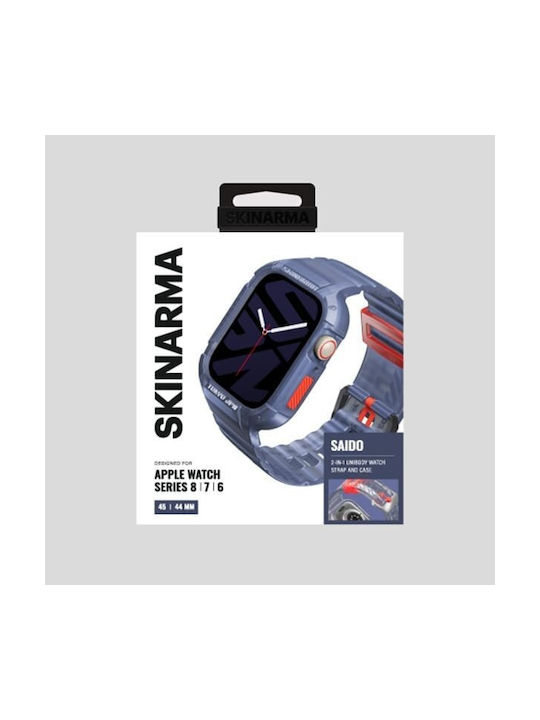 Skinarma Strap+saido Cover 2in1 Apple Watch 45/44mm Ciemno Dark Blue