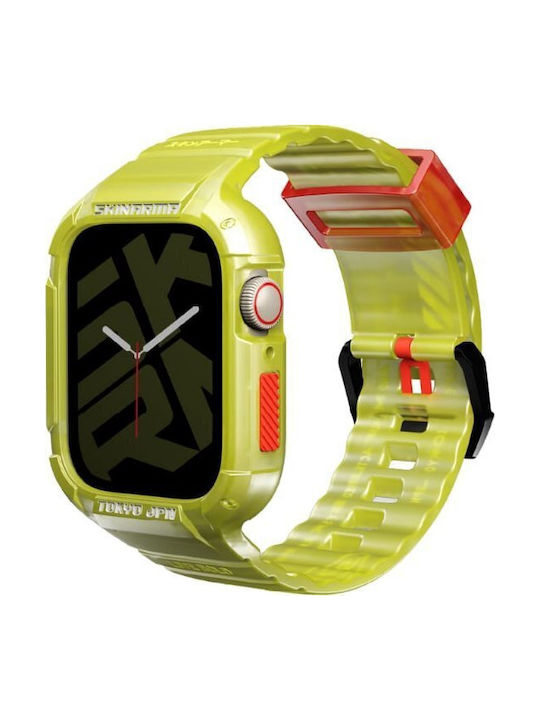 Skinarma Strap+saido Cover 2in1 Apple Watch 45/44mm Yellow Neon