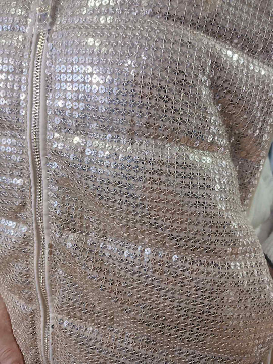 Women's Short Lifestyle Jacket for Winter Champagne