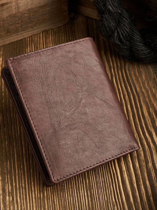 Leather Men's Wallet Classic with RFID Brown
