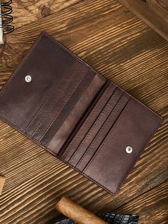 Leather Men's Wallet Classic with RFID Brown
