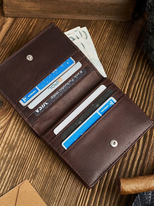 Leather Men's Wallet Classic with RFID Brown