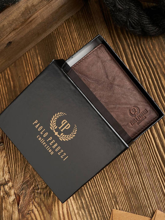 Leather Men's Wallet Classic with RFID Brown
