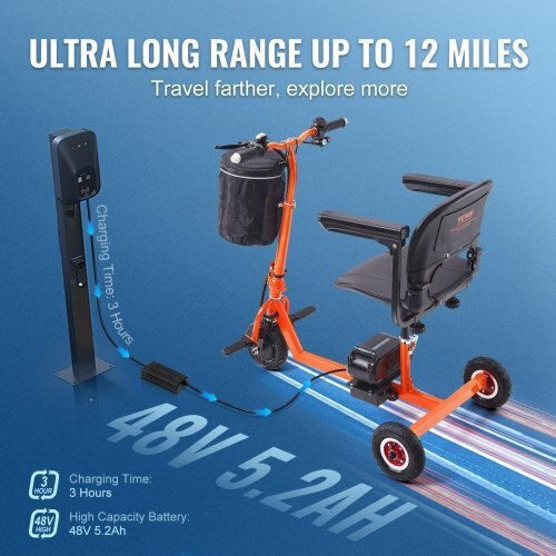 Vevor Vevor Rollstuhl Klappbar Scooter 100.5cm CXZDZXC3L9KMUIOZTV2