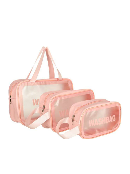 Travel Cosmetic Bag Set Tecos 3 Different Sizes Waterproof Black