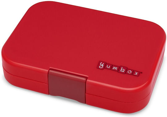 Кутия за обяд Yumbox Panino с 4 отделения - Червен динозавър