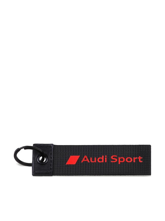 Original Audi Sport Textil-Schlüsselanhänger Schwarz Rot 3182200600