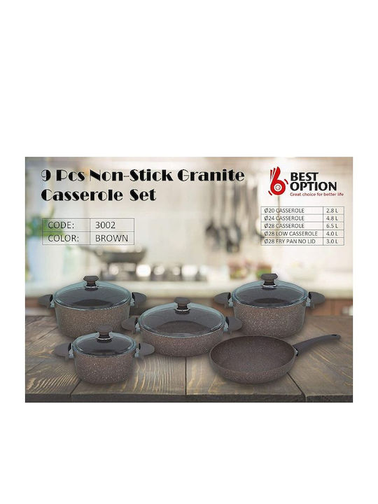 OMS Collection Σετ Μαγειρικά Σκεύη από Αλουμίνιο με Κεραμική Επίστρωση 9τμχ
