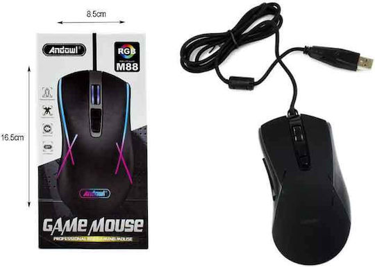 Andowl M88 RGB Gaming Ποντίκι Μαύρο