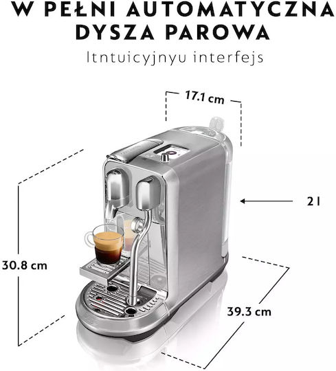 Sage Creatista Plus Καφετιέρα για Κάψουλες Nespresso Πίεσης 15bar Γκρι