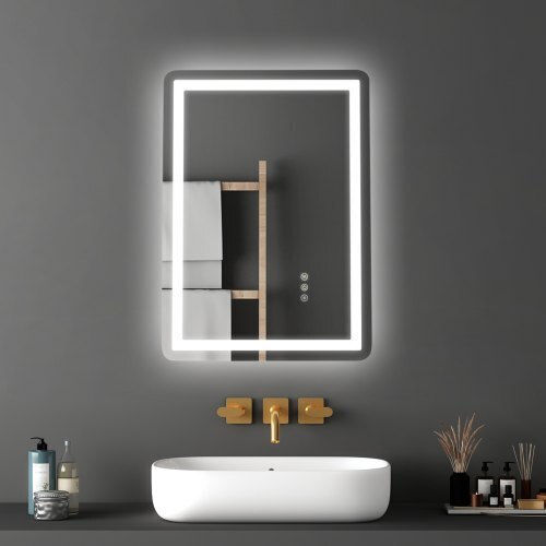 Vevor Банско Огледало LED 50x70см Бял