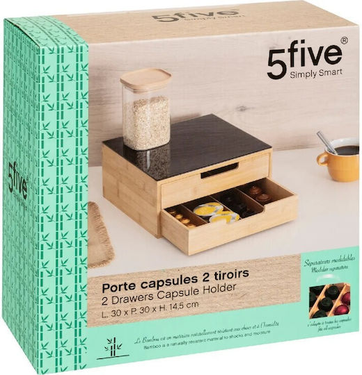 spinbox　2個セット Bază pentru Mașină 2 Sertare Capsule din Bambus 5five 190082