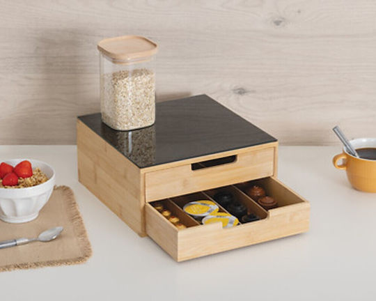 Machine Base 2 Drawers Bamboo Capsules 5five 190082