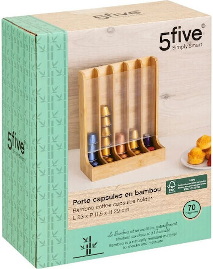 Wooden Bamboo Capsule Stand 11.5x29x23 cm 5five 190035