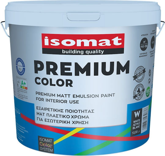 Isomat Premium Color Πλαστικό Χρώμα για Εσωτερική Χρήση 10lt