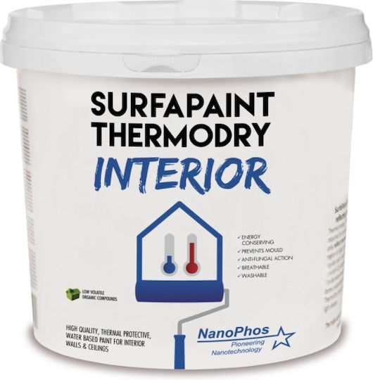 Nanophos SurfaPaint ThermoDry Interior Πλαστικό Χρώμα Θερμομονωτικό για Εσωτερική Χρήση 1lt