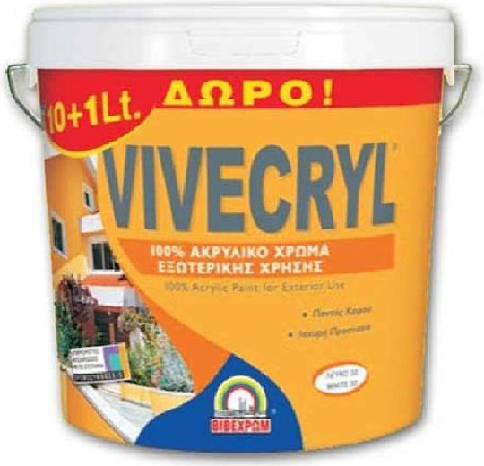 Vivechrom Vivecryl Eco Basis D Plastik Farbe für Äußeres Verwendung Weiß 11Es