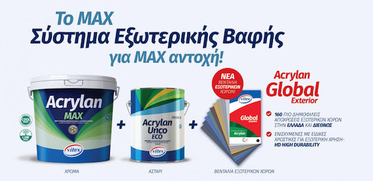 Vitex Acrylan Max Plastic Acrilyc Paint for Exterior Use White 750ml