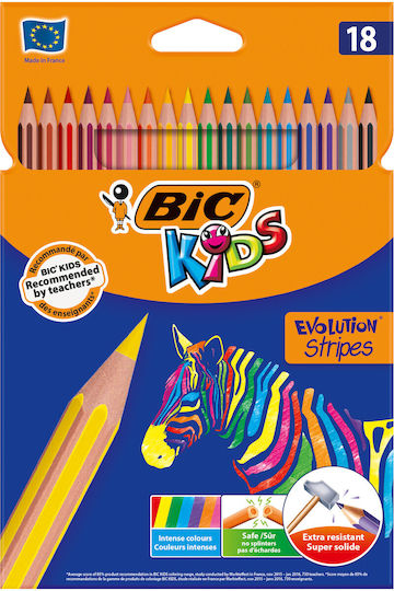 Bic Evolution Stripes 18k Pencil Crayons