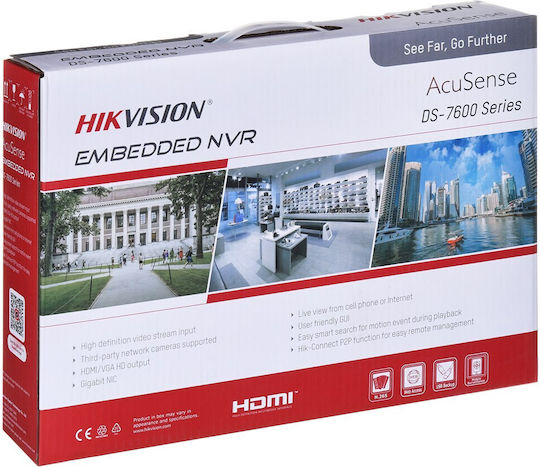 Hikvision Записващо устройство NVR 4 Канала с Резолюция 4K DS-7604NXI-K1