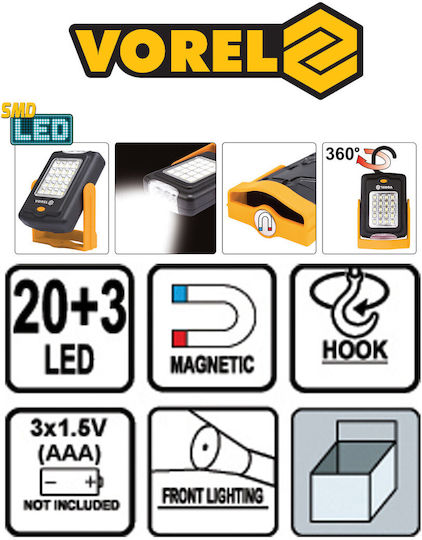 Vorel Battery Workshop Light LED IP20 Dual Function LED-30