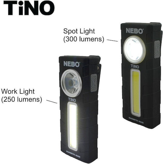 Nebo Battery Workshop Light LED Dual Function with Brightness up to 300lm Tino