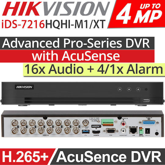 Hikvision Înregistrare video DVR cu rezoluție Full HD iDS-7216HQHI-M1/XT/16A+4/1ALM
