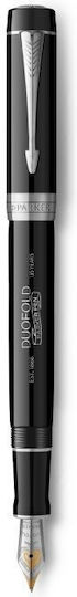 Parker Duofold Fountain Pen Medium 0.8mm Black with Black Ink