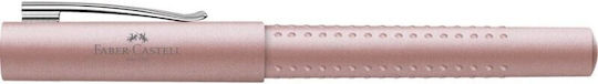 Faber-Castell Grip 2011 Pană De Scris Medium Roz Din Oțel Cu Cerneală Roșie