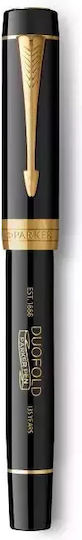 Parker Duofold Πένα Γραφής Medium 0.8mm Μαύρη με Μαύρο Μελάνι