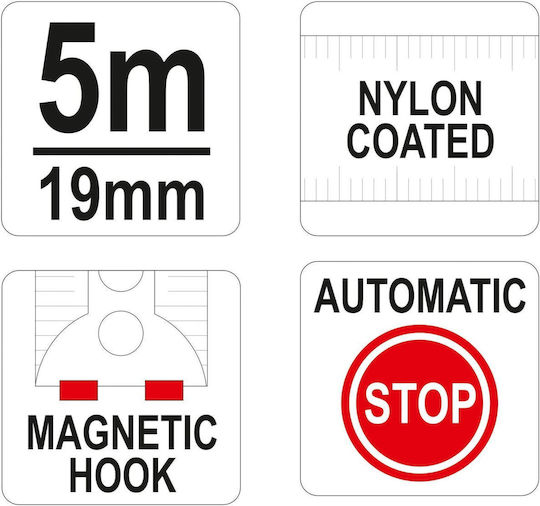 Yato Tape Measure with Magnet 19mm x 5m