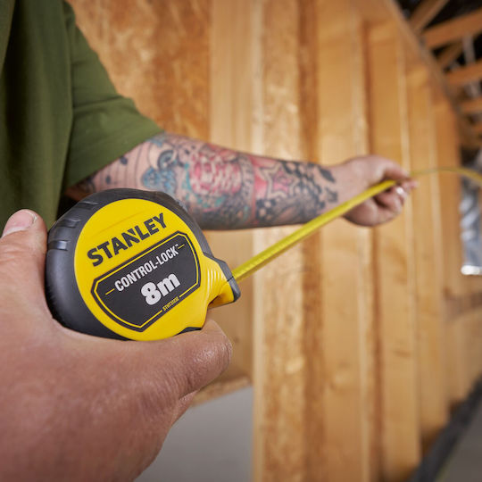 Stanley Lock Tape Measure with Auto-Rewind 25mm x 8m