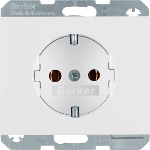 Hager Berker K.1 Μονή Χωνευτή Πρίζα Ρεύματος Λευκή