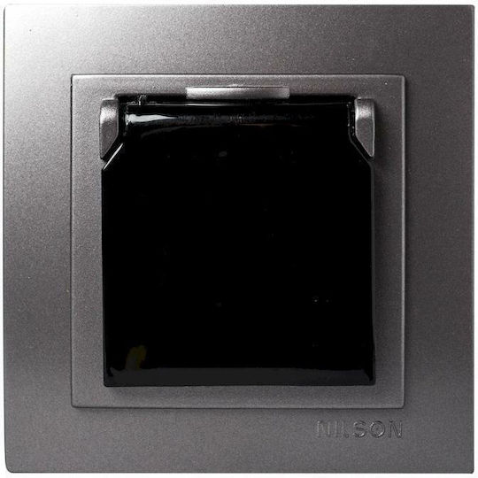 Geyer Nilson Single Walled Power Socket with Lid Anthracite