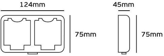 VK Lighting Διπλή Εξωτερική Πρίζα Ρεύματος με Καπάκι Λευκή