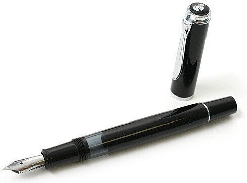 Pelikan Classic M205 Πένα Γραφής Medium Μαύρη από Ατσάλι με Μαύρο Μελάνι