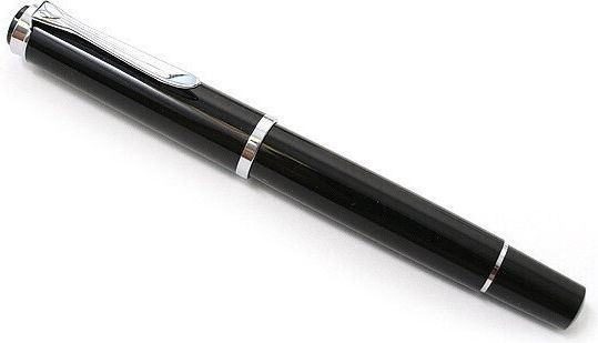 Pelikan Classic M205 Πένα Γραφής Medium Μαύρη από Ατσάλι με Μαύρο Μελάνι