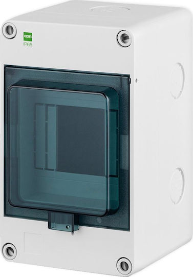 Elektro Plast Wall mounted Waterproof 4-Elements Fuse Box with 1 Row W105xH170xD112mm