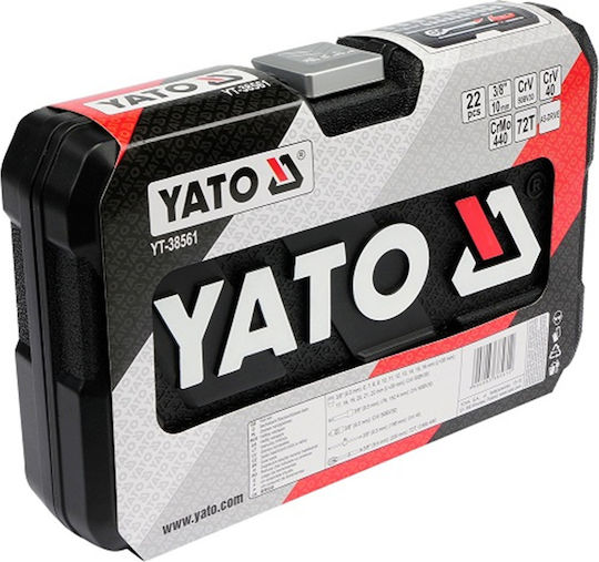 Yato Set Ratchet 3\8" 22pcs