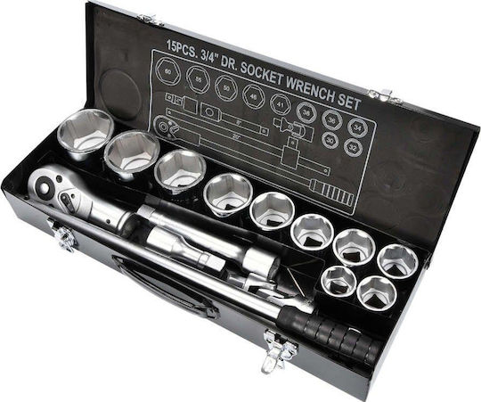 Yato Ratschen- & Steckschlüssel-Sets 3\4" 15Stück