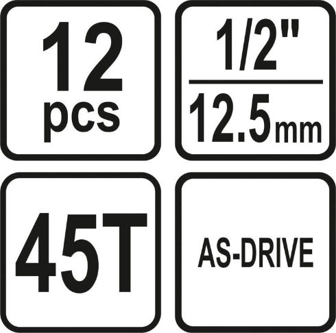 Sthor Set de chei tubulare și clichet 1\2" 12buc