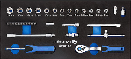 Högert Technik Καστάνια με Καρυδάκια 1\4" 34τμχ