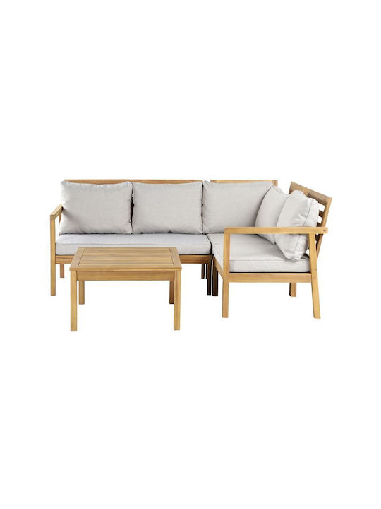 Set Cameră De Zi Exterior Fl130 4 Piese Culoare Nuc Cu Perne