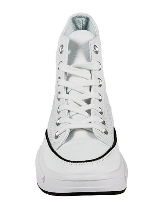 Γυναικεία Flatforms Μποτάκια Λευκά