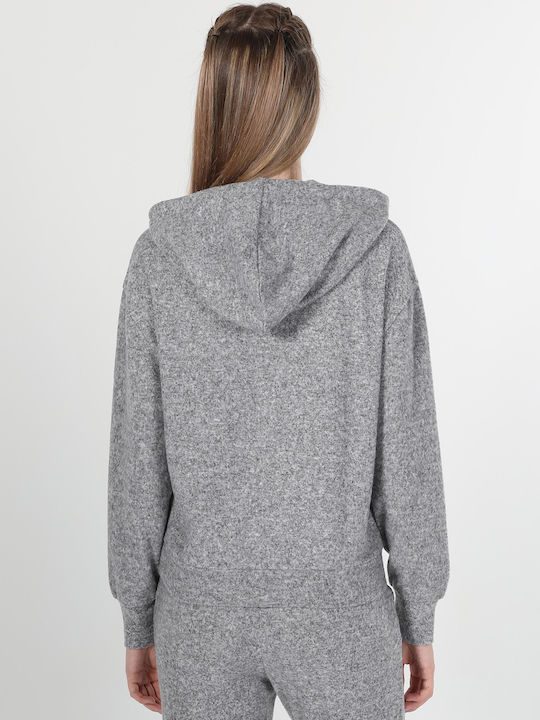 Lang Damen Sweatshirt Kapuzen Gray