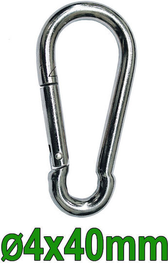 Automatic Safety Hook Galvanized Climbing Carabiner Type 4cmx40mm